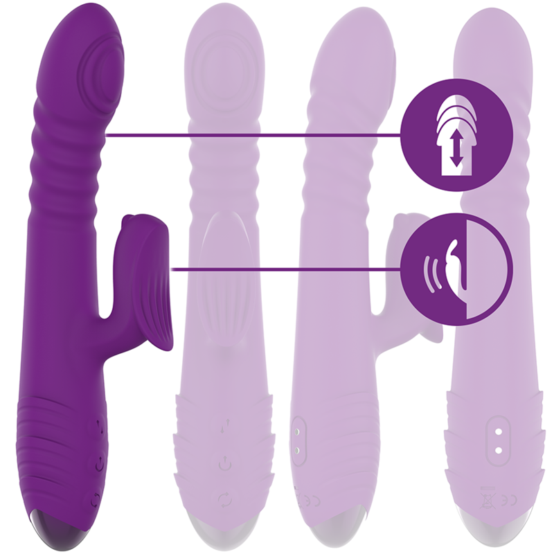 INTENSE - VIBRATEUR RECHARGEABLE MULTIFONCTION IGGY UP & DOWN AVEC STIMULATEUR CLITORAL VIOLET – Image 5