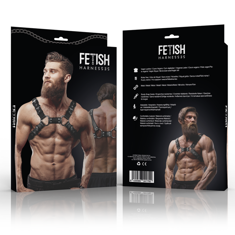 FETISH SUBMISSIVE ATTITUDE - ARNÉS BULLDOG AJUSTABLE ECOPIEL PECHO HOMBRE - Imagen 3