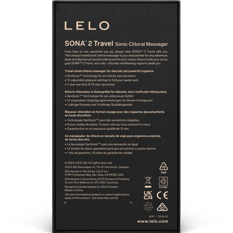 LELO - MASSEUR DE CLITORIS SONIQUE DE VOYAGE SONA 2 ROSE – Image 3
