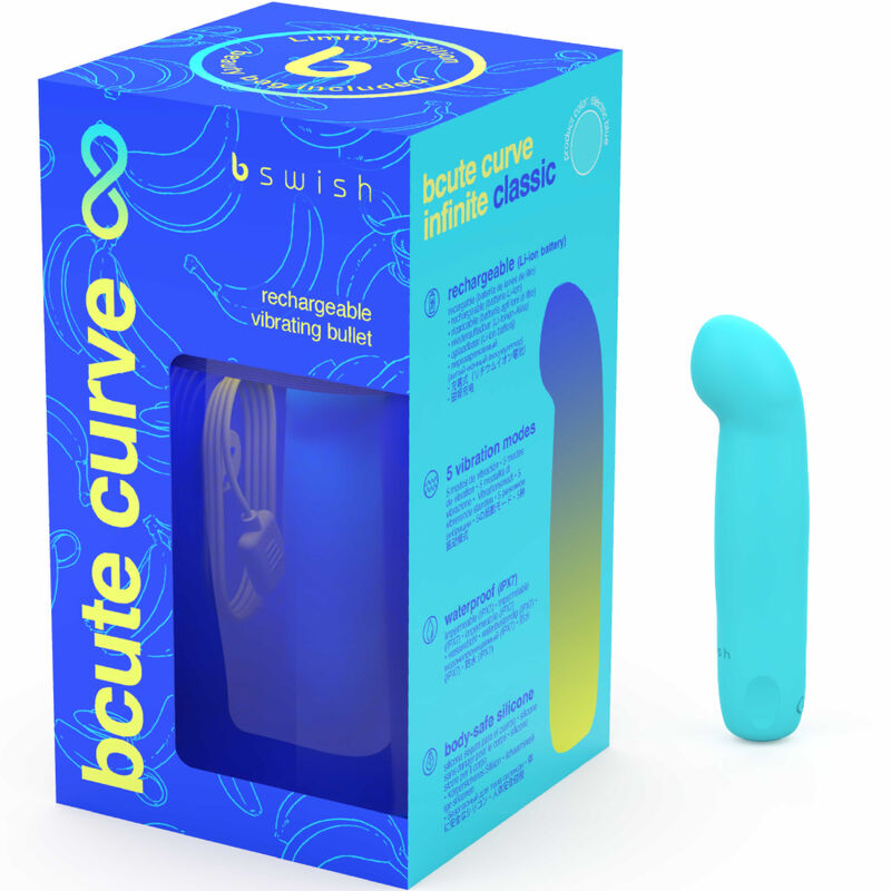 B SWISH - BCUTE CURVE INFINITE CLASSIC EDICION LIMITADA VIBRADOR RECARGABLE SILICONA AZUL - Imagen 2