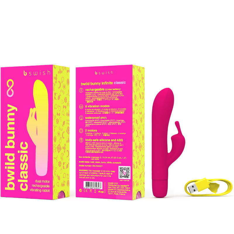 B SWISH - BWILD BUNNY INFINITE CLASSIC VIBRATORE RICARICABILE IN SILICONE ROSA - immagine 2
