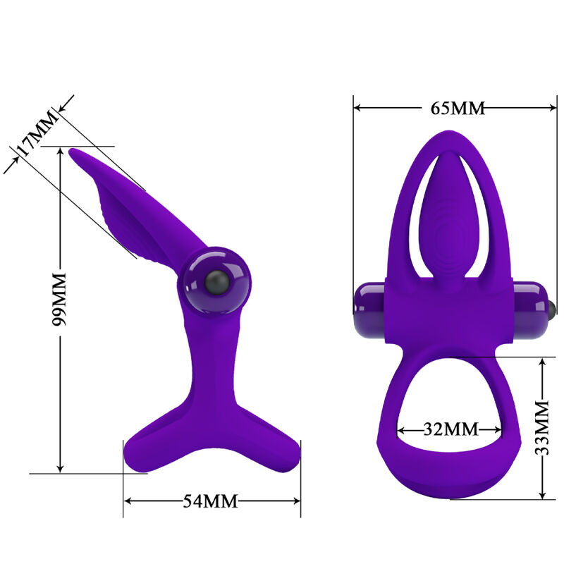 PRETTY LOVE - ANNEAU VIBRATEUR 10 VIBRATIONS SILICONE VIOLETTE – Image 3