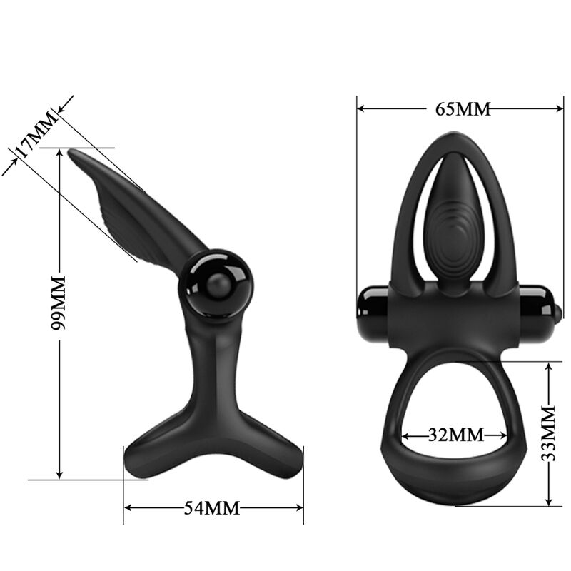 PRETTY LOVE - ANNEAU VIBRANT 10 VIBRATIONS SILICONE NOIR – Image 3