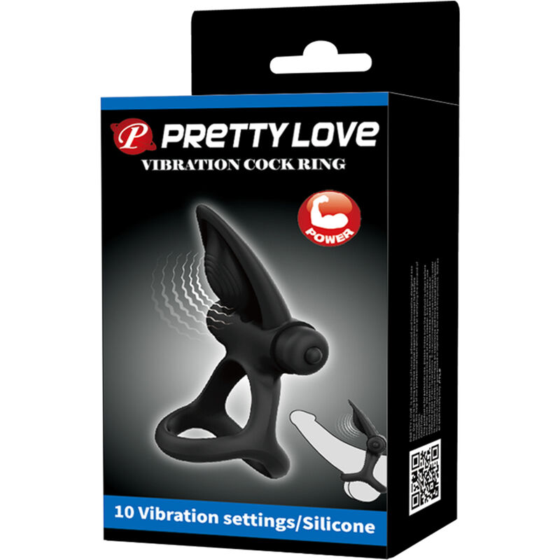 PRETTY LOVE - ANNEAU VIBRANT 10 VIBRATIONS SILICONE NOIR – Image 7