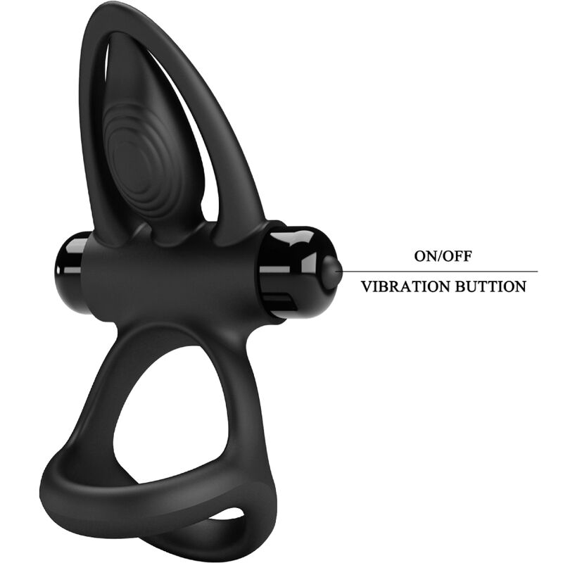 PRETTY LOVE - ANNEAU VIBRANT 10 VIBRATIONS SILICONE NOIR – Image 9