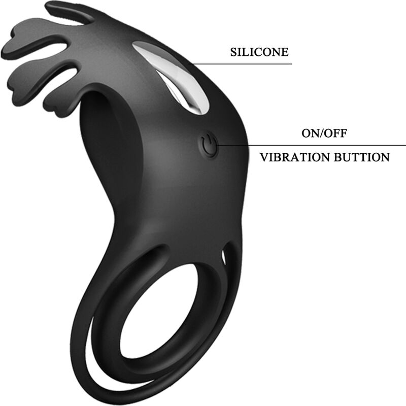 PRETTY LOVE - ANNEAU VIBRATEUR RUBEN 7 VIBRATIONS SILICONE NOIR – Image 7