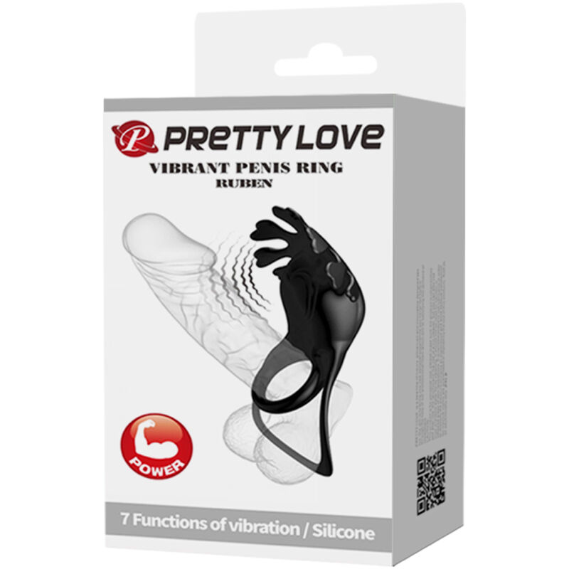 PRETTY LOVE - ANNEAU VIBRATEUR RUBEN 7 VIBRATIONS SILICONE NOIR – Image 9