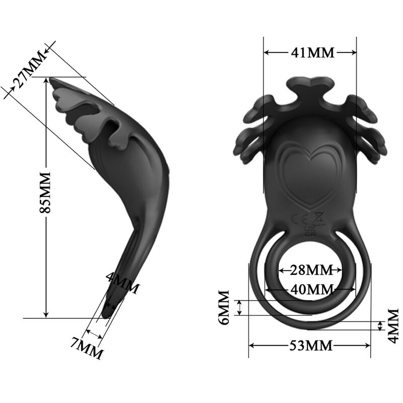 PRETTY LOVE - ANNEAU VIBRATEUR RUBEN 7 VIBRATIONS SILICONE NOIR – Image 8