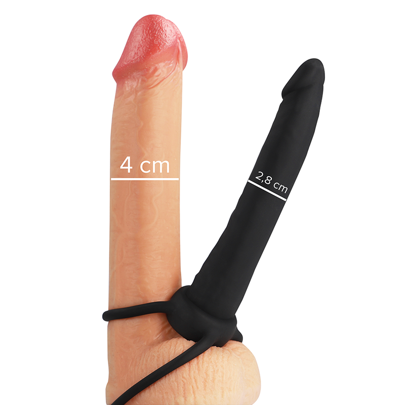 MYTHOLOGY - GODE ANAL COBI ONYX AVEC ANNEAU DE BITE ET TESTICULE 13 CM EN SILICONE – Image 2