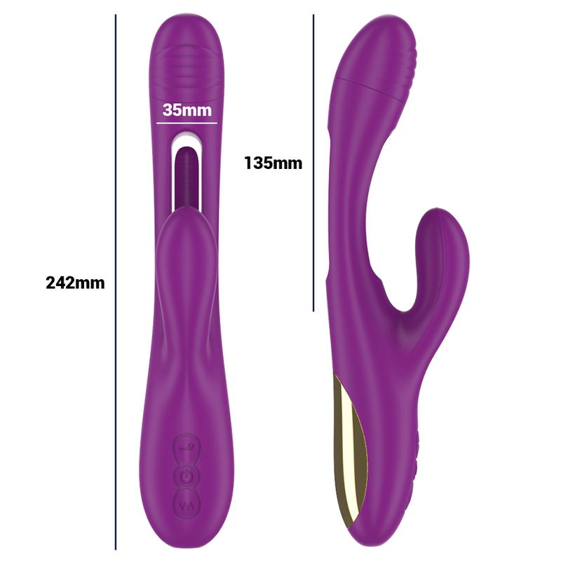 INTENSE - APOLO VIBRATEUR MULTIFONCTION RECHARGEABLE 7 VIBRATIONS AVEC LANGUE OSCILLANTE VIOLET – Image 6