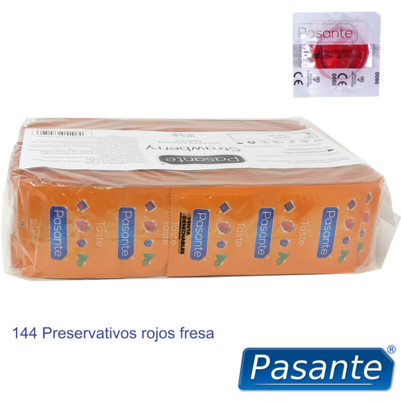 PASANTE - PRESERVATIVI GUSTO FRAGOLA BORSA 144 UNIT - immagine 3