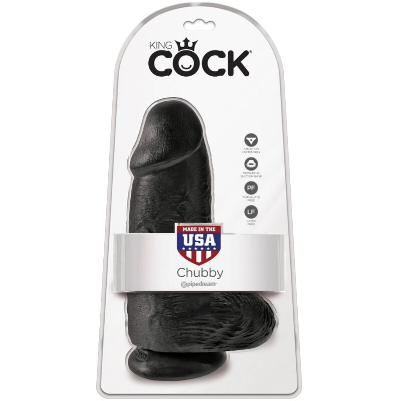 KING COCK - PENE REALÍSTICO CHUBBY 23 CM NEGRO - Imagen 2
