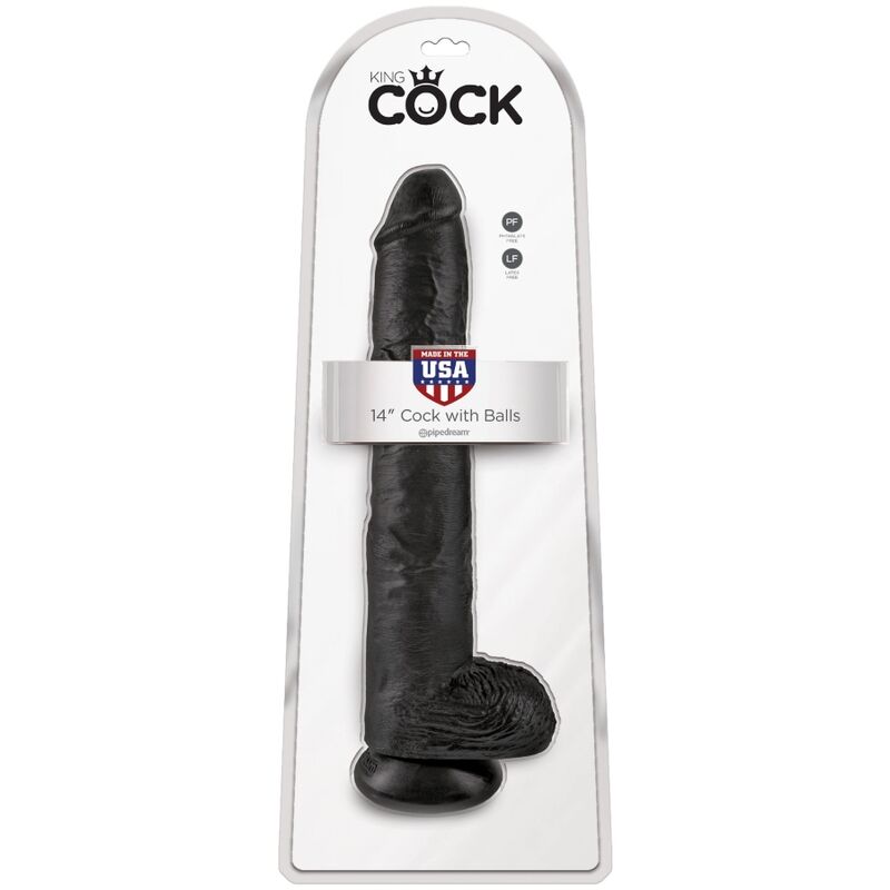 KING COCK - PÉNIS RÉALISTE AVEC BOULES 30.5 CM NOIR – Image 6