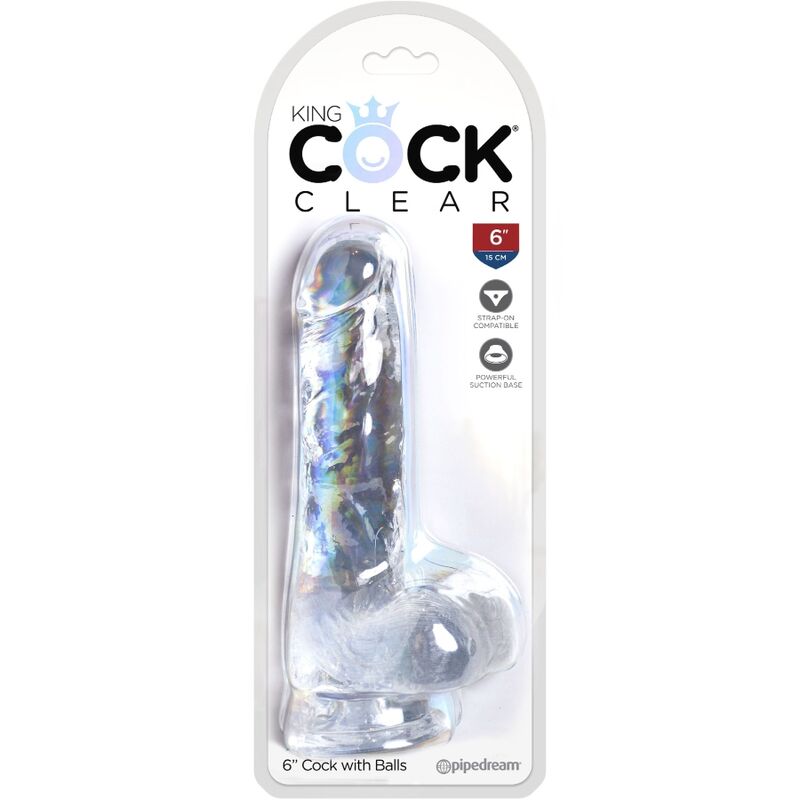 KING COCK - CLEAR PÉNIS RÉALISTE AVEC BOULES 13.5 CM TRANSPARENT – Image 4