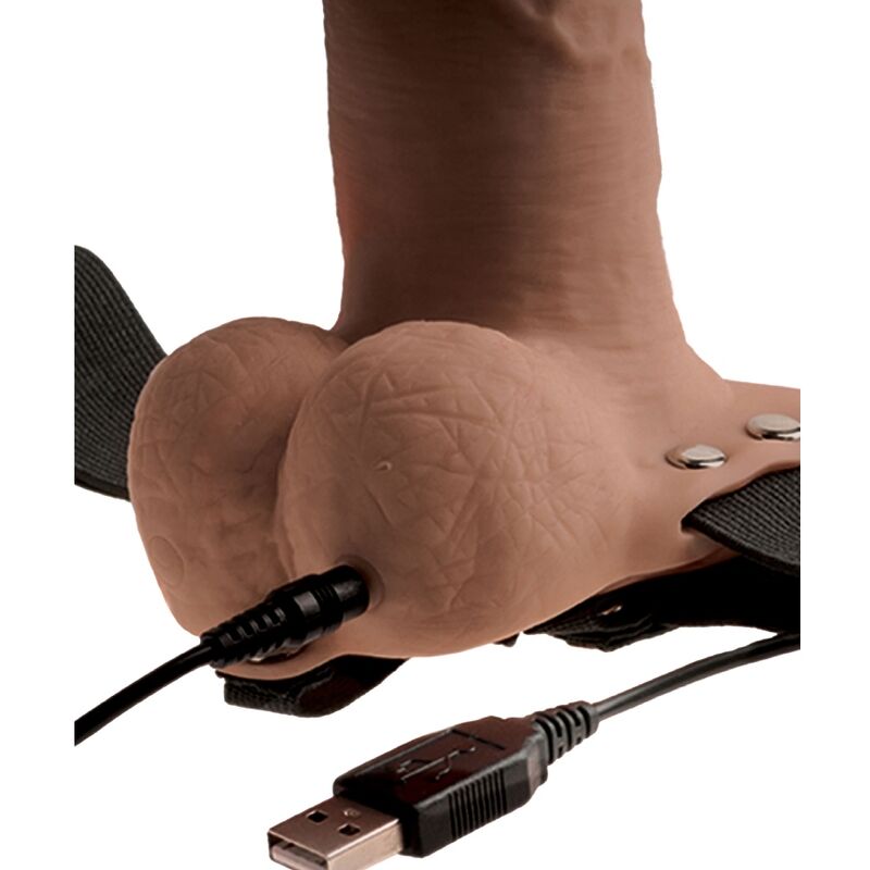 FETISH FANTASY SERIES - HARNAIS RÉGLABLE PÉNIS RÉALISTE AVEC TESTICULES RECHARGEABLES ET VIBRATEUR 15 CM – Image 3