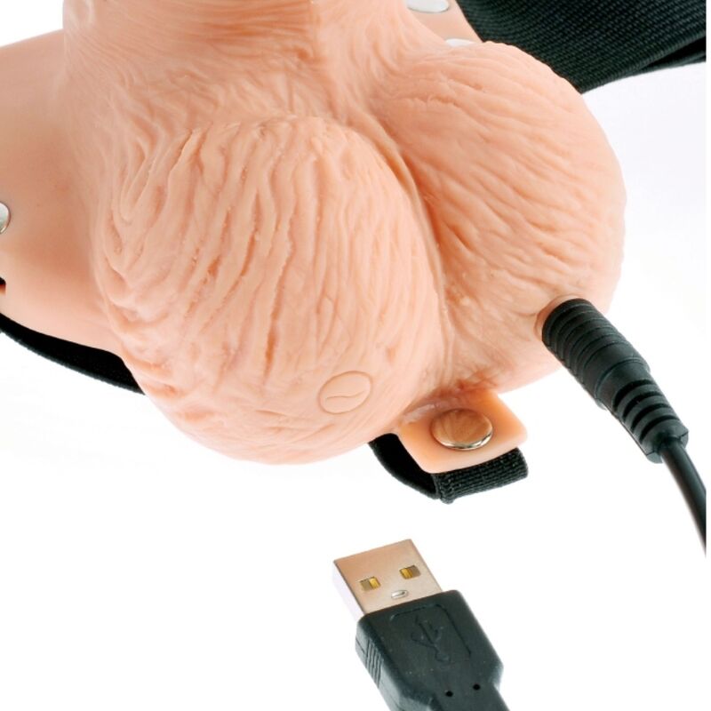 FETISH FANTASY SERIES - HARNAIS RÉGLABLE TÉLÉCOMMANDE PÉNIS RÉALISTE AVEC TESTICULES RECHARGEABLES ET VIBRATEUR 15 CM – Image 5