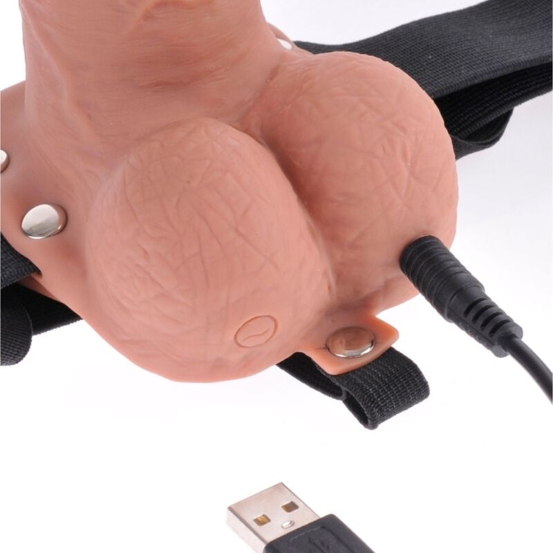 FETISH FANTASY SERIES - HARNAIS RÉGLABLE PÉNIS RÉALISTE AVEC BALLES RECHARGEABLES ET VIBRATEUR 17,8 CM – Image 5