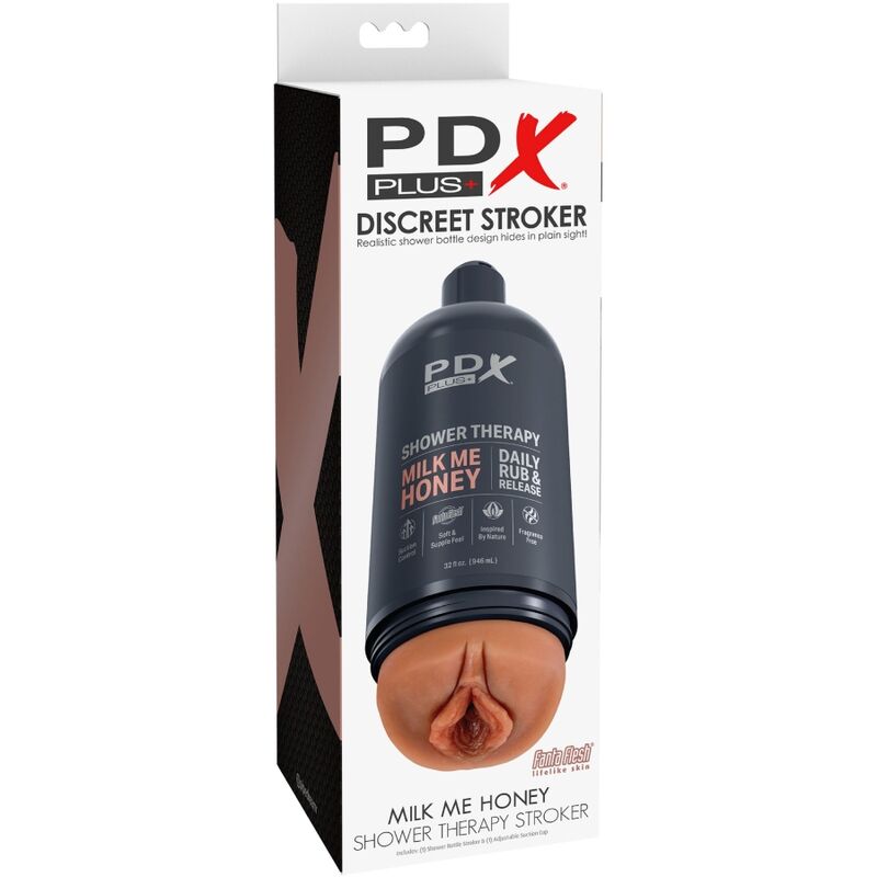 PDX PLUS - STROKER MASTURBADOR DISCRETO DESIGN DE GARRAFA MILK ME HONEY CANDY SHAMPOO - Image 3