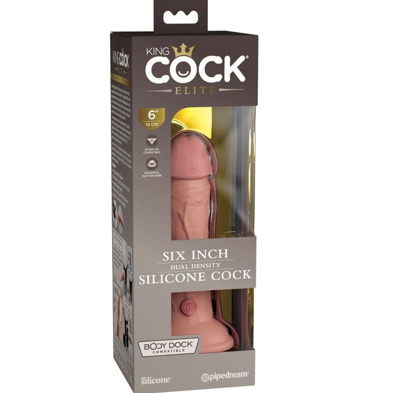 KING COCK - ÉLITE DILDO REALÍSTICO SILICONA 15.2 CM - Imagen 3