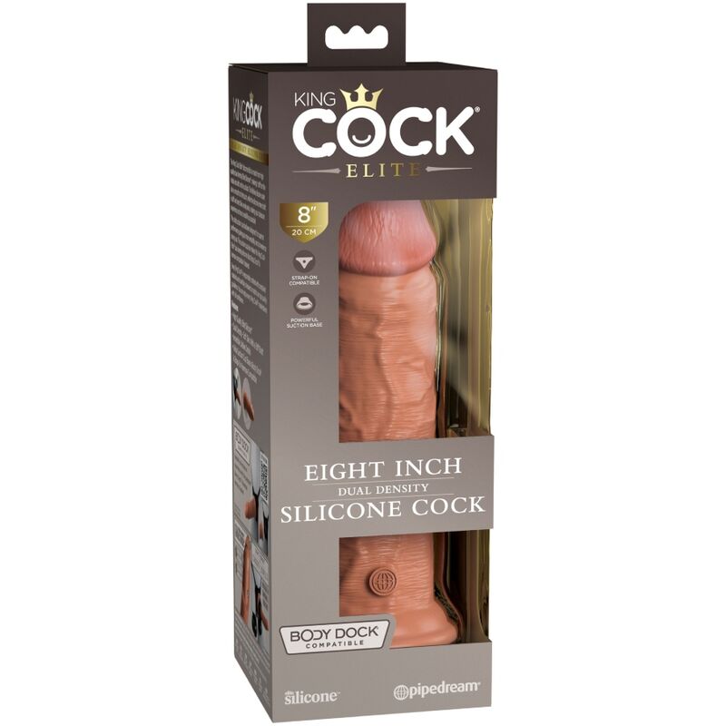 KING COCK - ELITE DILDO REALISTICO IN SILICONE 20.3 CM CARAMEL - immagine 5