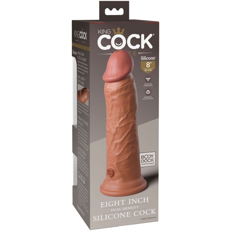 KING COCK - ELITE DILDO REALISTICO IN SILICONE 20.3 CM CARAMEL - immagine 2