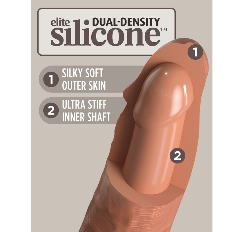 KING COCK - ELITE DILDO REALISTICO IN SILICONE 20.3 CM CARAMEL - immagine 3