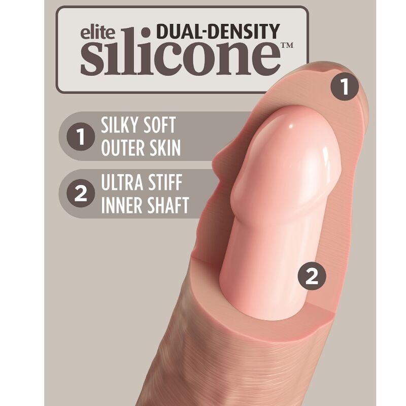 KING COCK - ÉLITE DILDO REALÍSTICO VIBRADOR & SILICONA 15.2 CM - Imagen 2
