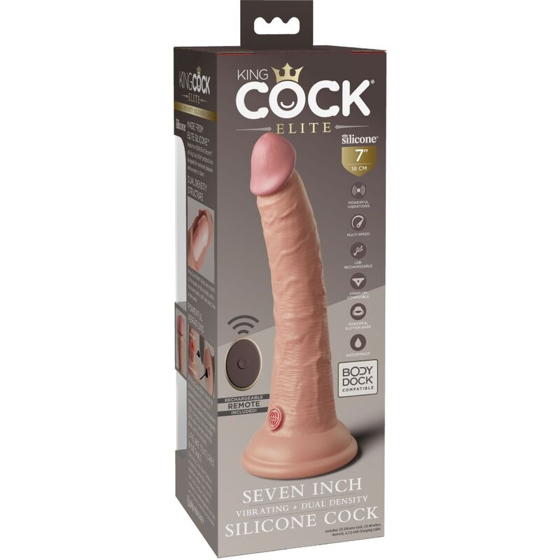 KING COCK - ELITE VIBRATEUR GODE RÉALISTE & TÉLÉCOMMANDE EN SILICONE 17.8 CM – Image 5