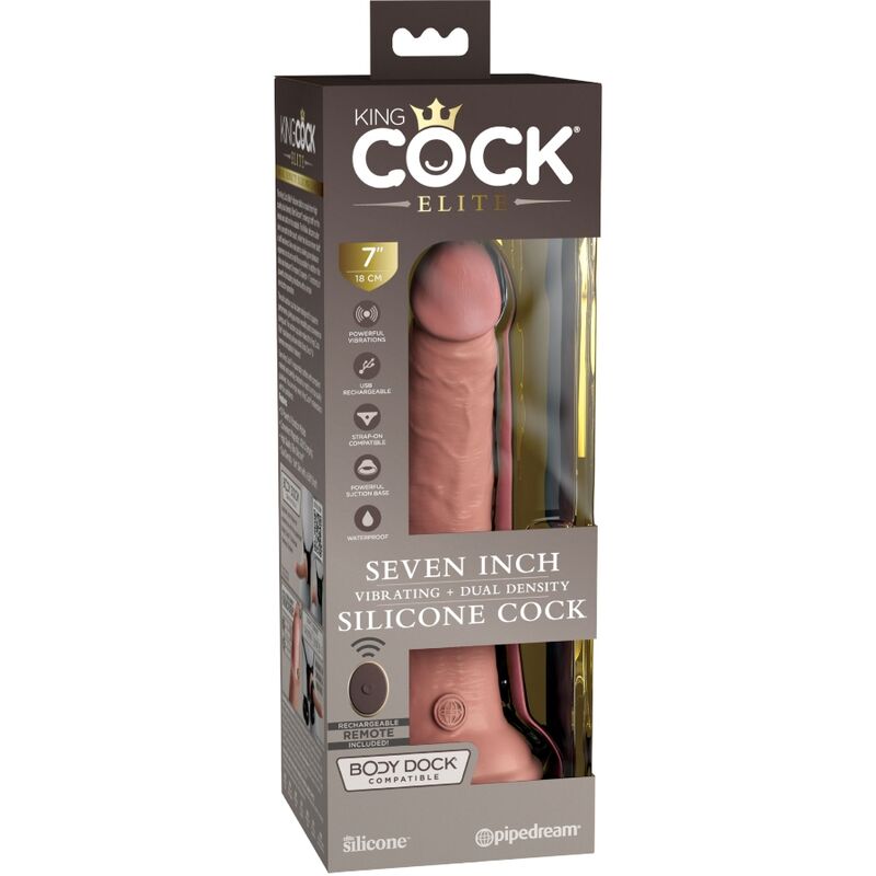 KING COCK - ELITE VIBRATEUR GODE RÉALISTE & TÉLÉCOMMANDE EN SILICONE 17.8 CM – Image 6