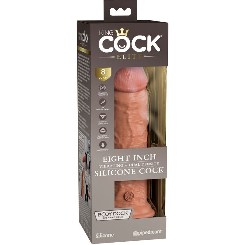 KING COCK - ELITE GODE RÉALISTE VIBRANT & SILICONE 20.3 CM CARAMEL – Image 6