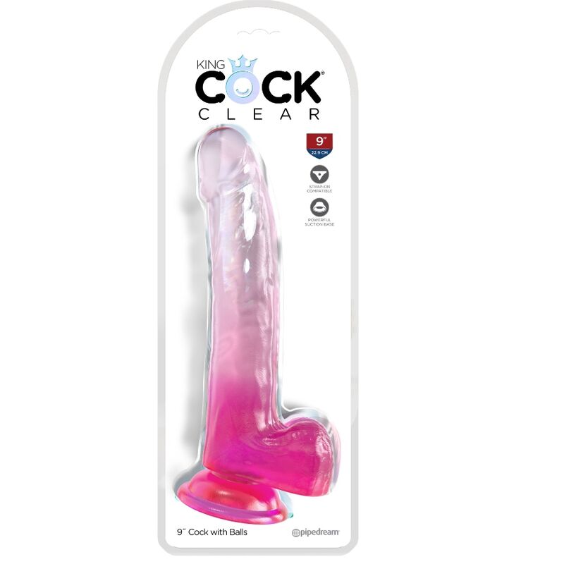 KING COCK - CLEAR DILDO COM TESTÍCULOS 20.3 CM ROSA - Image 2