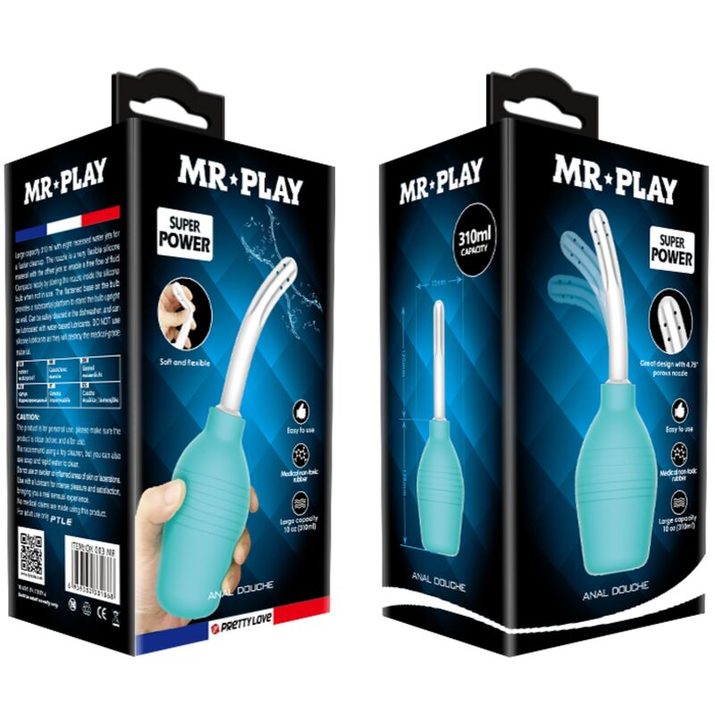 MR PLAY - DOCCIA ANALE IN GOMMA BLU PERA - immagine 8