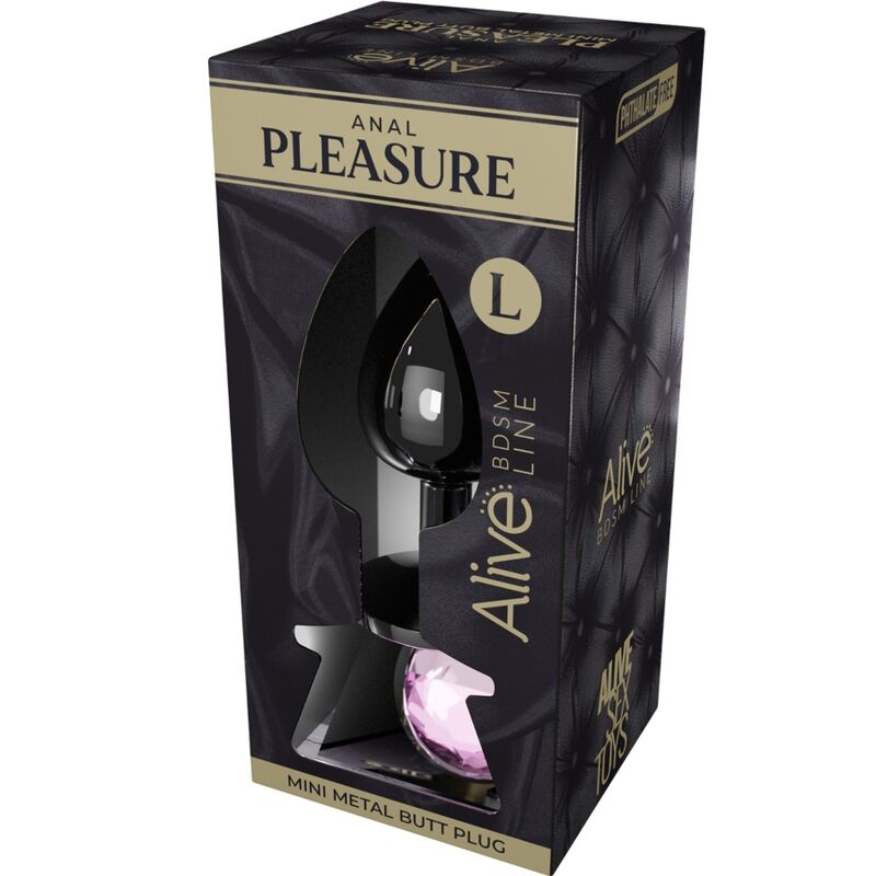 ALIVE - MINI PLUG DE PLAISIR ANAL MÉTAL ROSE TAILLE L – Image 2