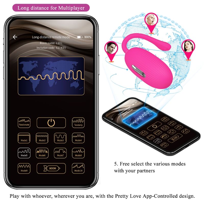 PRETTY LOVE - OEUF VIBRANT RECHARGEABLE DOREEN MAGENTA TÉLÉCOMMANDE – Image 4