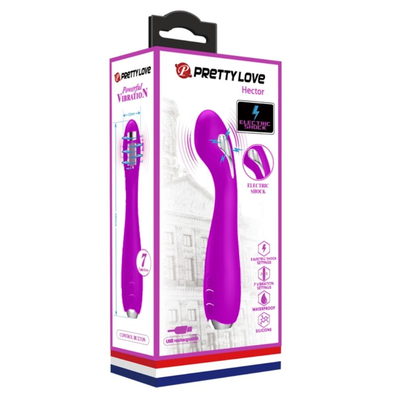 PRETTY LOVE - VIBRATEUR ÉLECTROCHOC RECHARGEABLE HECTOR-IMPERMÉABLE VIOLET – Image 2