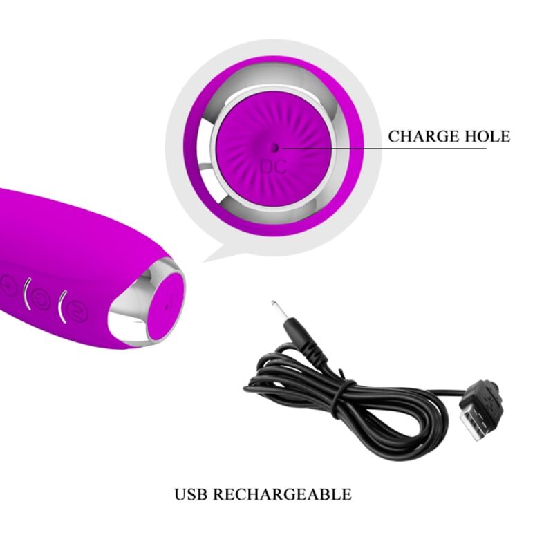 PRETTY LOVE - VIBRATEUR ÉLECTROCHOC RECHARGEABLE HECTOR-IMPERMÉABLE VIOLET – Image 6