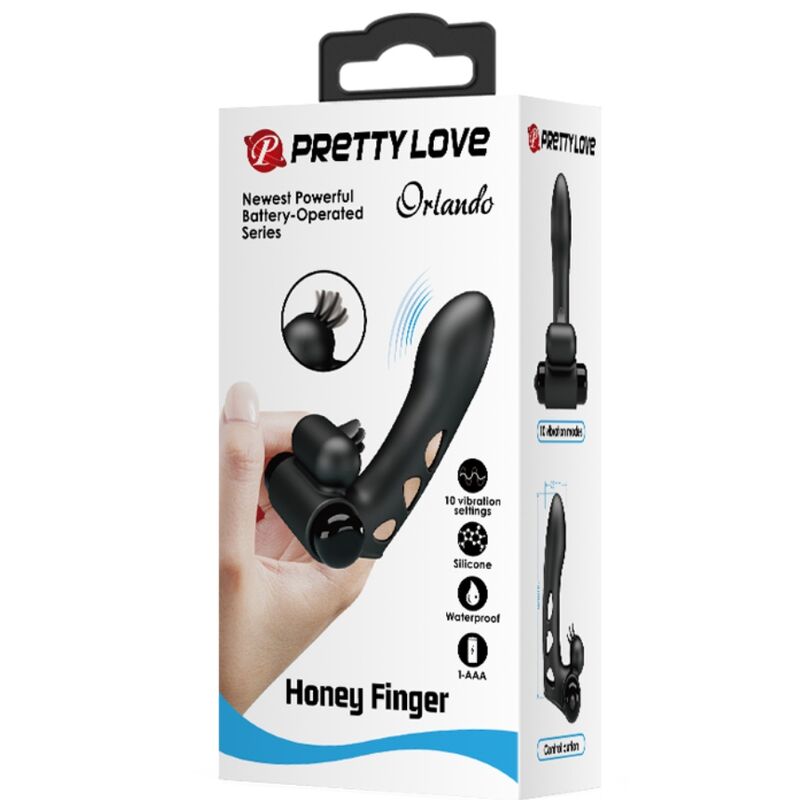 PRETTY LOVE - ORLANDO FUNDA DE DEDO VIBRADOR NEGRO - Imagen 2