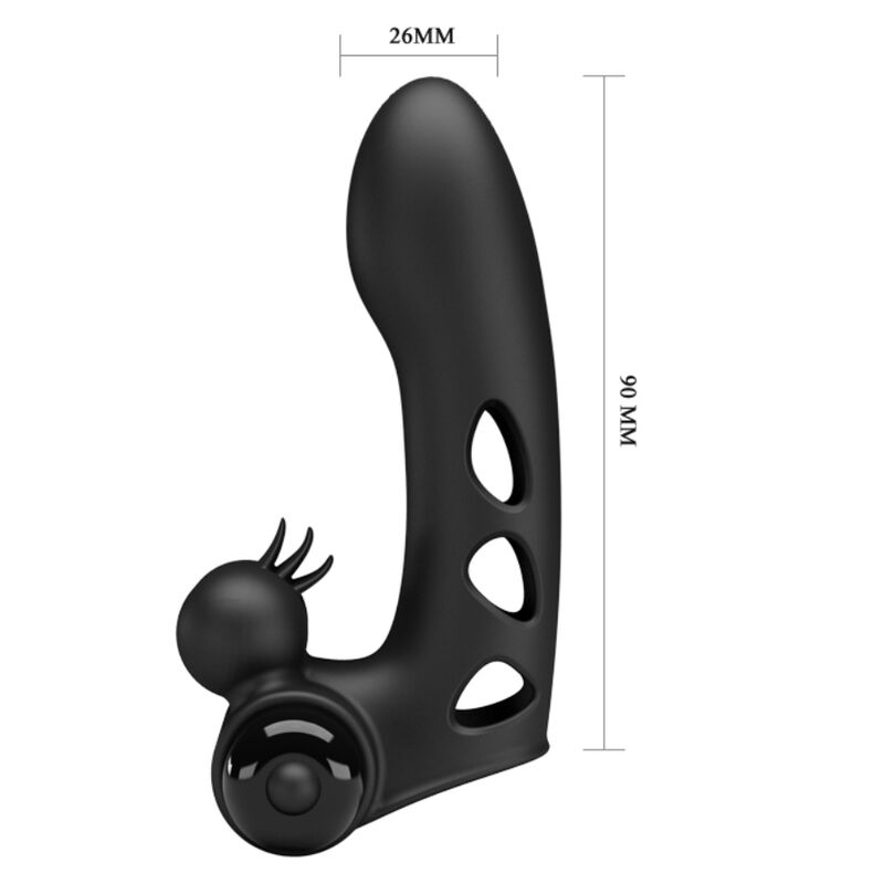 PRETTY LOVE - ORLANDO FUNDA DE DEDO VIBRADOR NEGRO - Imagen 4