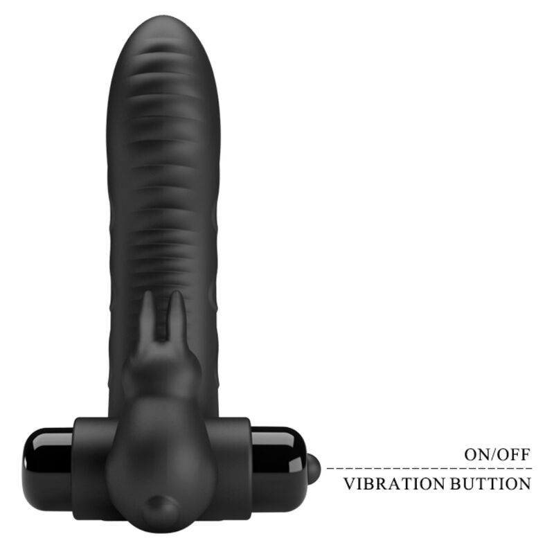 PRETTY LOVE - VANCE BLACK RABBIT VIBRATOR FINGERABDECKUNG – Bild 3