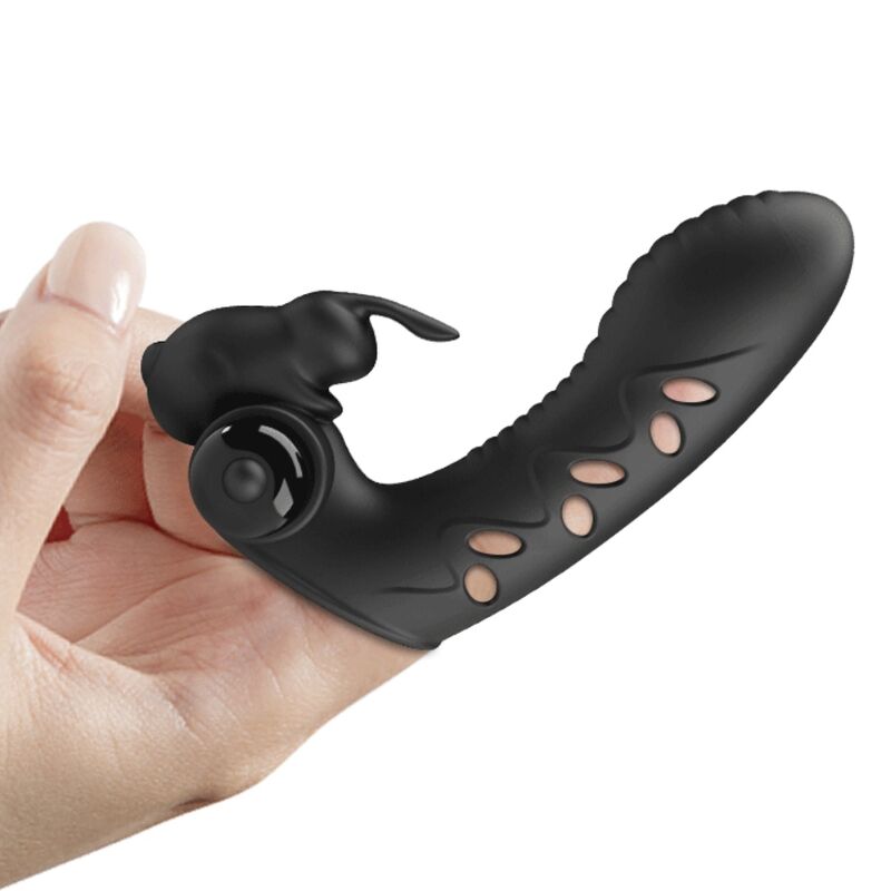 PRETTY LOVE - VANCE BLACK RABBIT VIBRATOR FINGERABDECKUNG – Bild 5