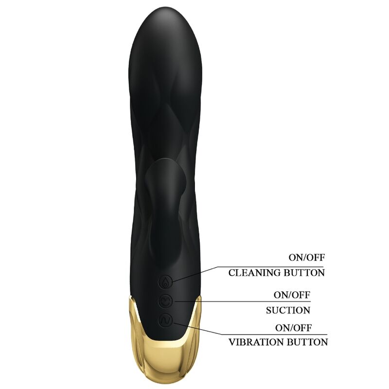 PRETTY LOVE - VIBRADOR DE LUJO BAÑADO EN ORO RECARGABLE NEGRO - Imagen 4