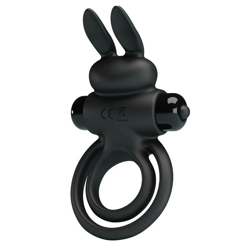 PRETTY LOVE - ANNEAU DE LAPIN VIBRATOR III POUR PÉNIS NOIR – Image 5