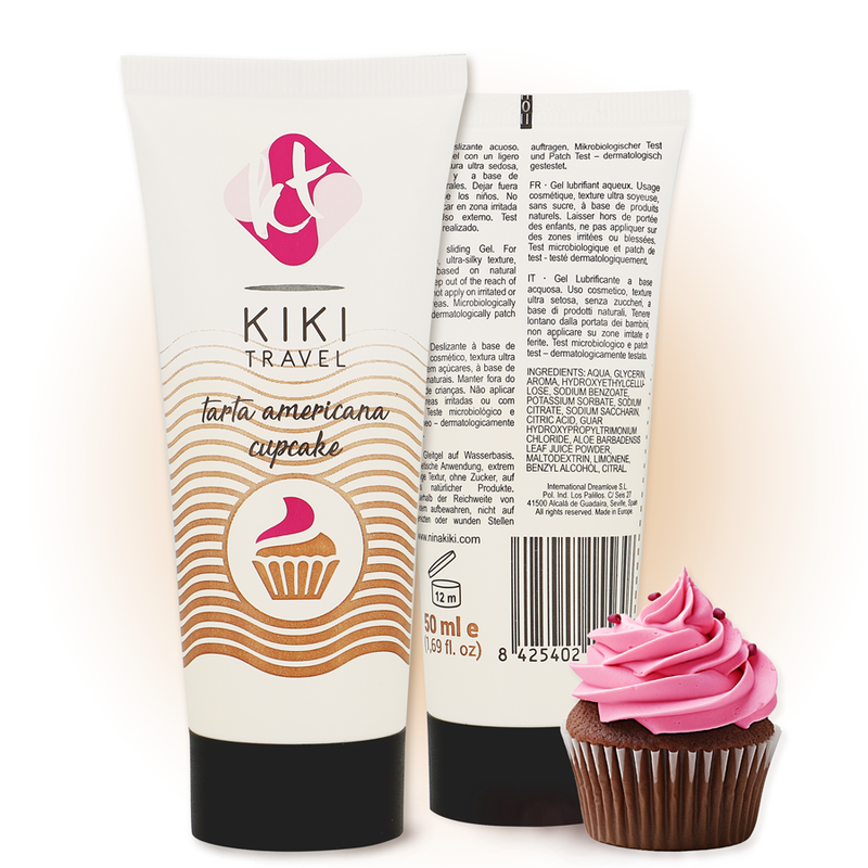 KIKÍ TRAVEL - GEL DESLIZANTE SABOR A TARTA AMERICANA CUPCAKE 50 ML - Imagen 9