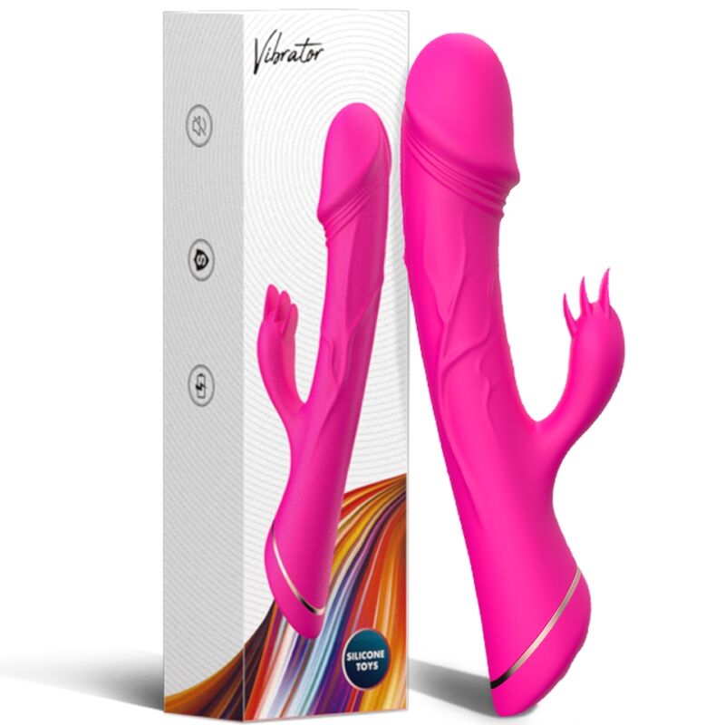 ARMONY - DILDO VIBRADOR RABBIT SILICONA FUCSIA - Imagen 2