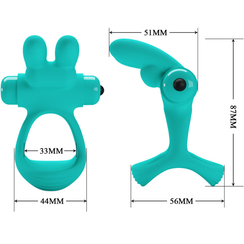 PRETTY LOVE - ANNEAU VIBRATEUR LAPIN VERT DANTE – Image 6