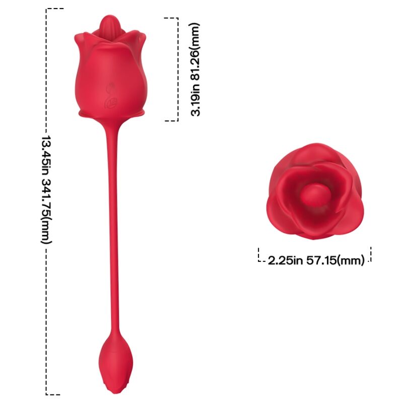 ARMONY - STIMULATEUR D'ASPIRATION ET VIBRATEUR ROSE 2 EN 1 10 MODES AVEC QUEUE ROUGE – Image 4