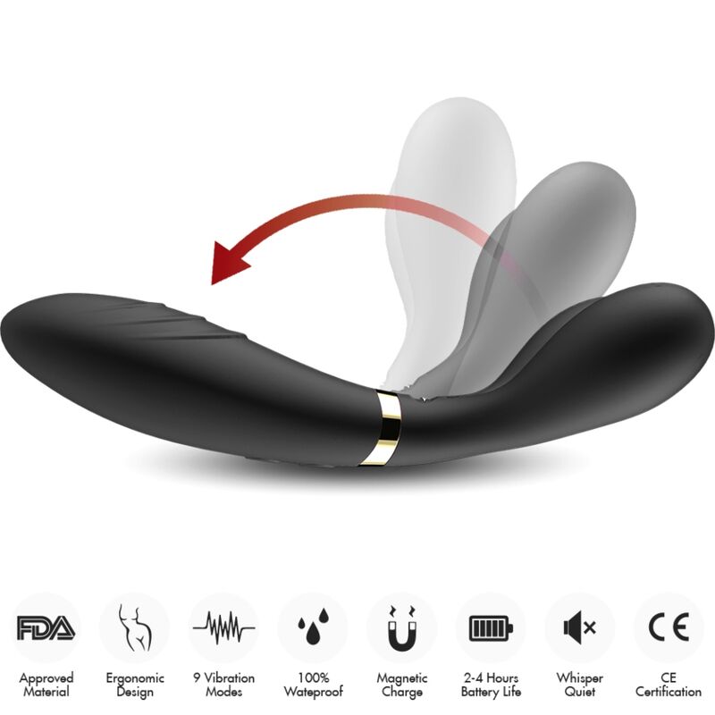 ARMONY - Y-WAND MASSAGE & VIBRATEUR DOUBLE TÊTE NOIR – Image 3