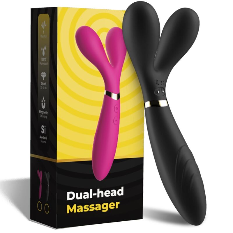 ARMONY - Y-WAND MASSAGE & VIBRATEUR DOUBLE TÊTE NOIR – Image 5