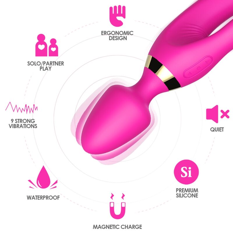 ARMONY - MASSEUR & VIBRATEUR LAPIN FUCHSIA – Image 3