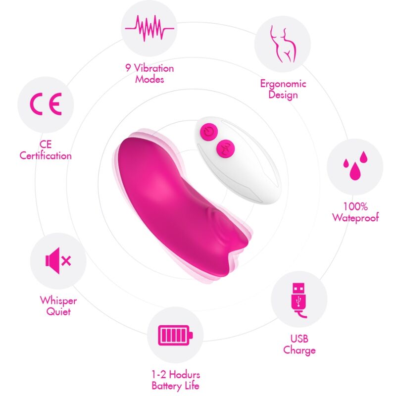 ARMONY - CULOTTE PORTABLE PAPILLON VIBRATEUR TÉLÉCOMMANDE VIOLET – Image 4